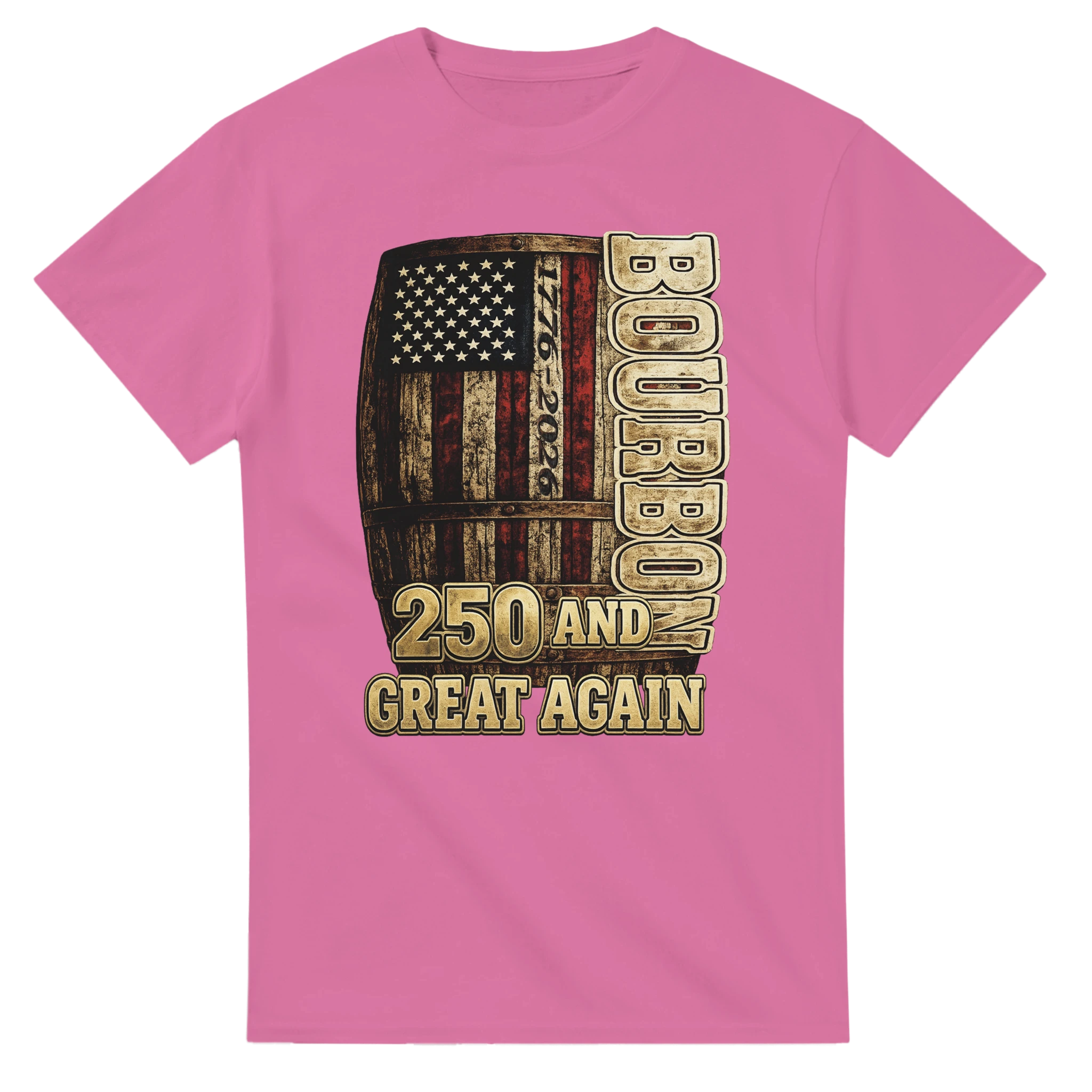 Bourbon & America 250th Anniversary Tee - pink front view