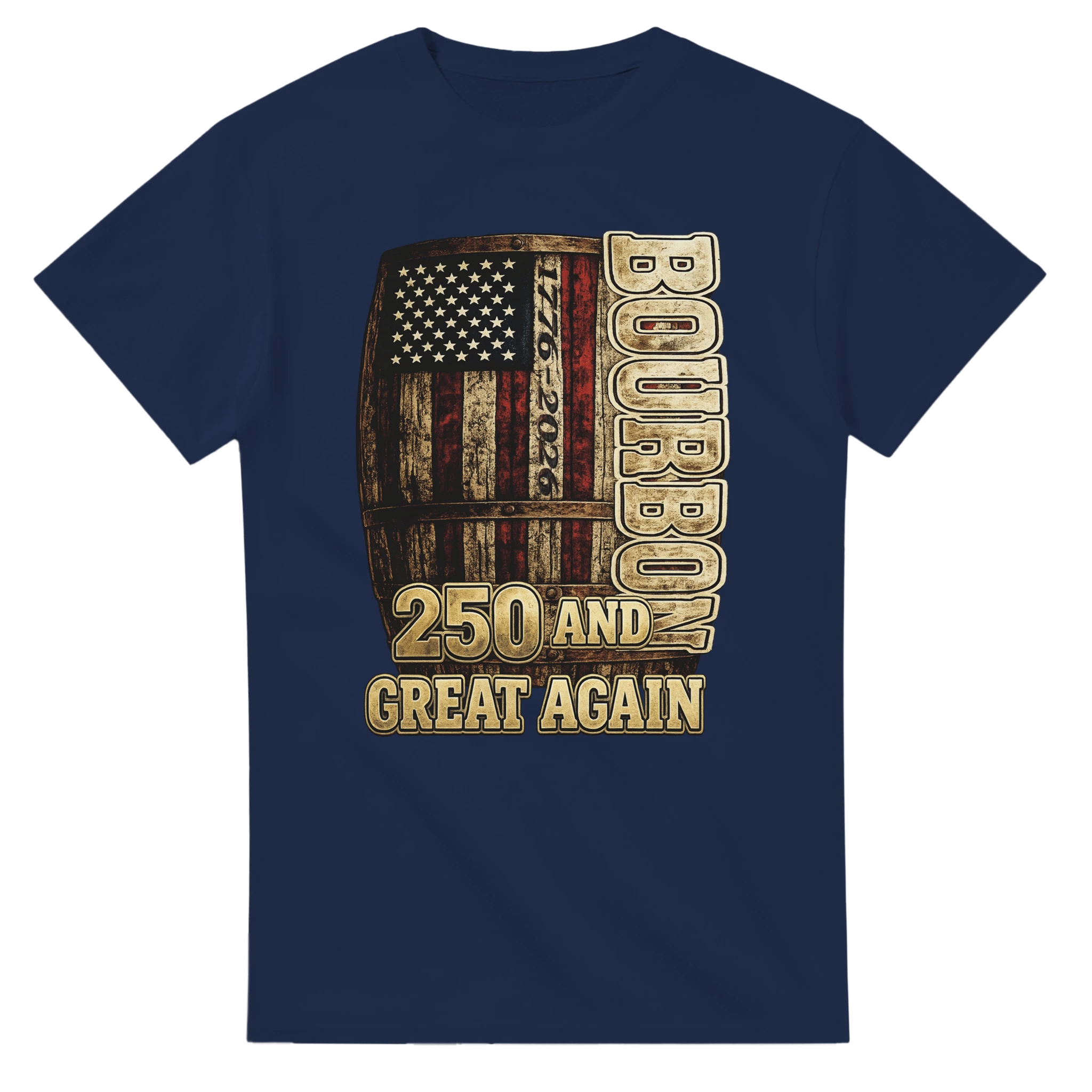 Bourbon & America 250th Anniversary Tee - navy front view