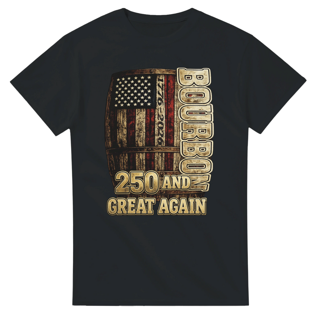Bourbon & America 250th Anniversary Tee - black front view