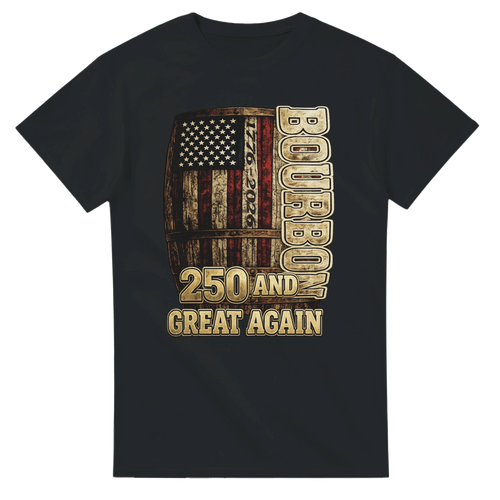 Bourbon & America 250th Anniversary Tee - black front view