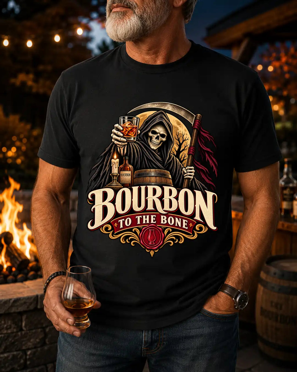 Bourbon to the Bone Halloween Bourbon T-Shirt