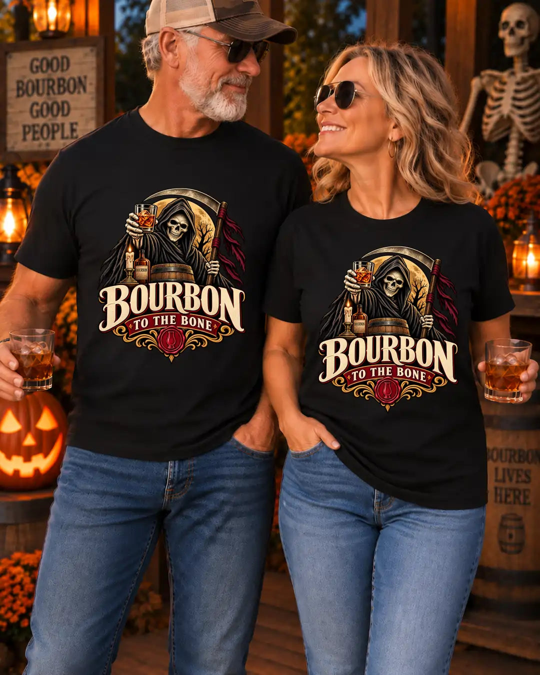 Bourbon to the Bone Halloween Bourbon T-Shirt