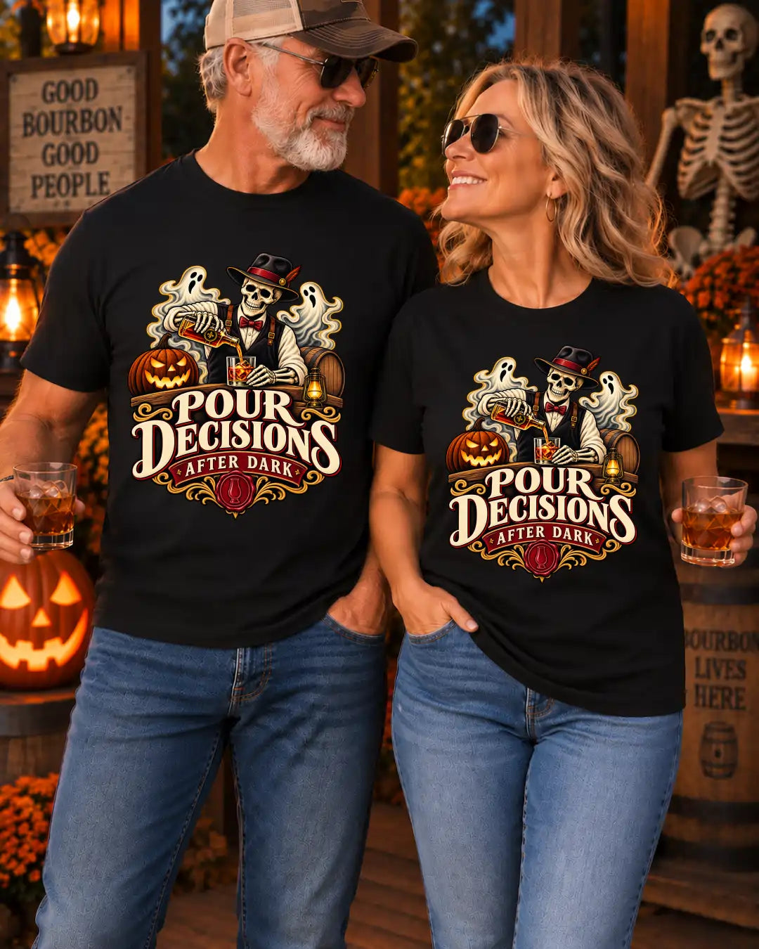 Pour Decisions After Dark Halloween Bourbon T-Shirt