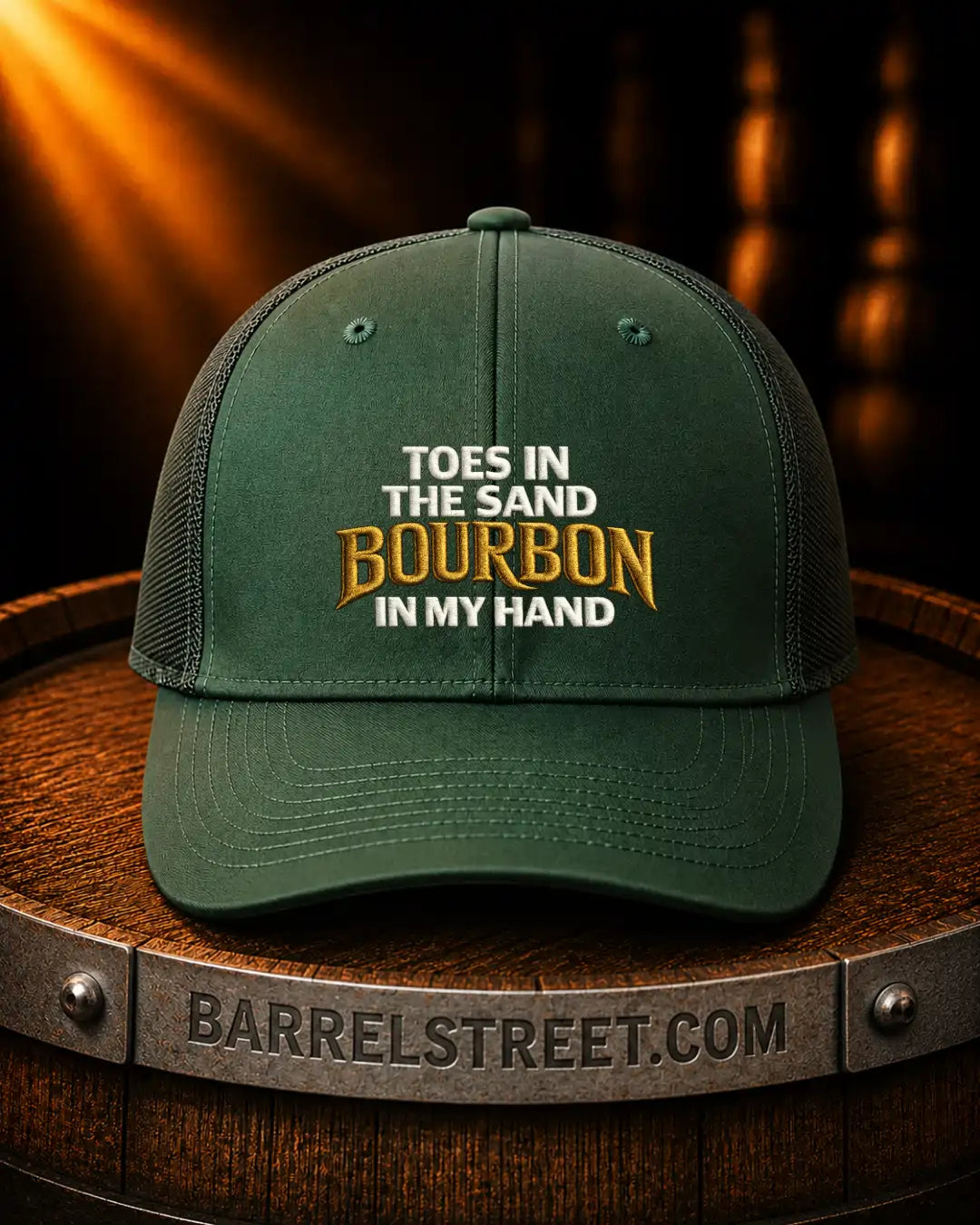 Toes in the Sand, Bourbon in my Hand | Premium Bourbon Embroidered Hat