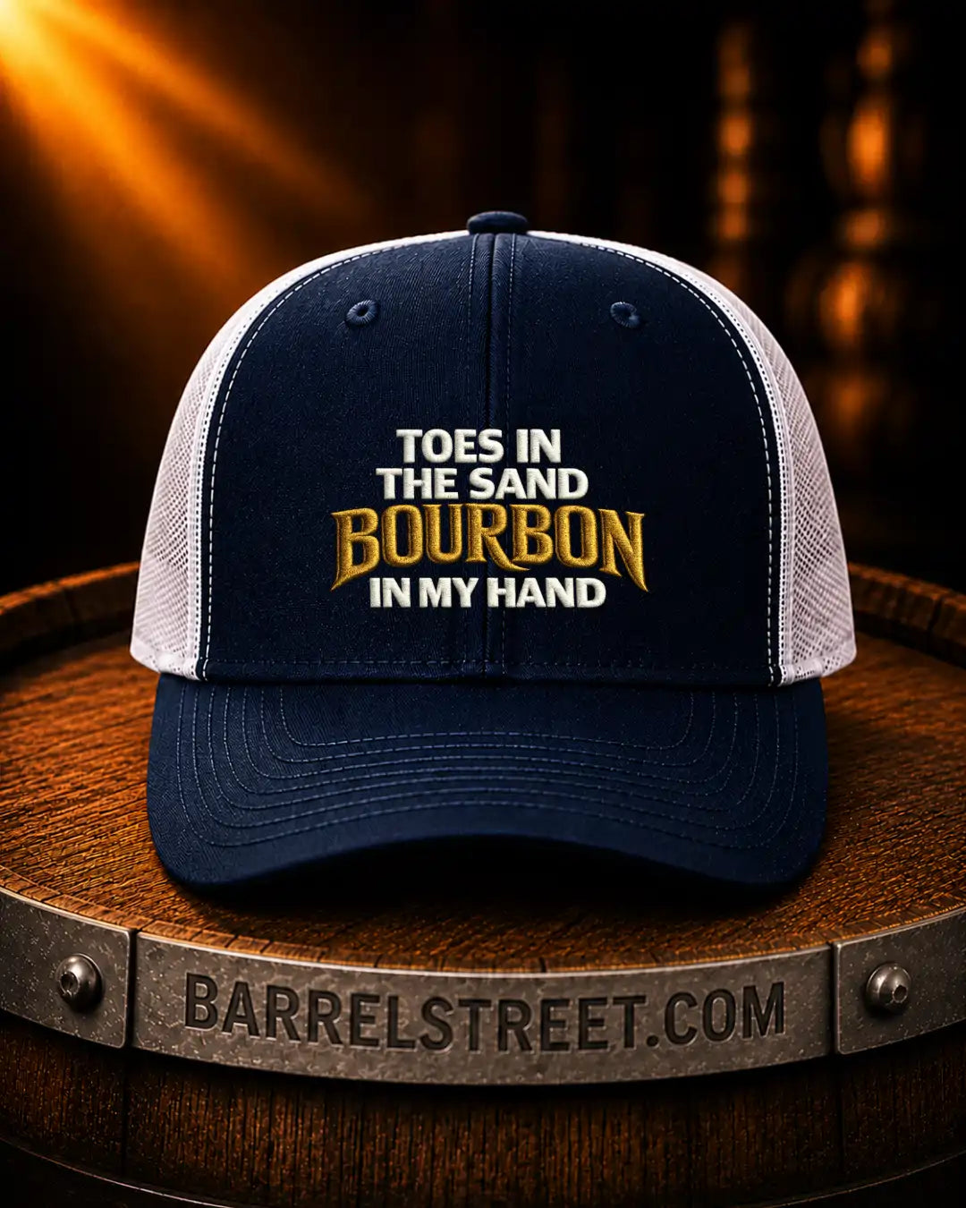 Toes in the Sand, Bourbon in my Hand | Premium Bourbon Embroidered Hat