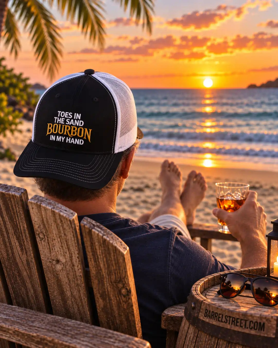 Toes in the Sand, Bourbon in my Hand | Premium Bourbon Embroidered Hat