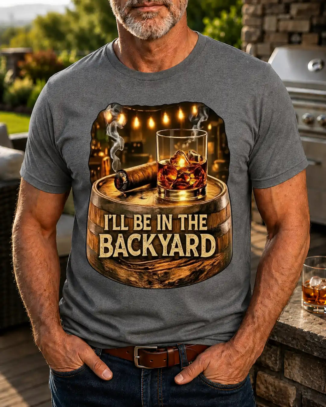 I'll be in The Backyard | Premium Bourbon Graphic T-shirt