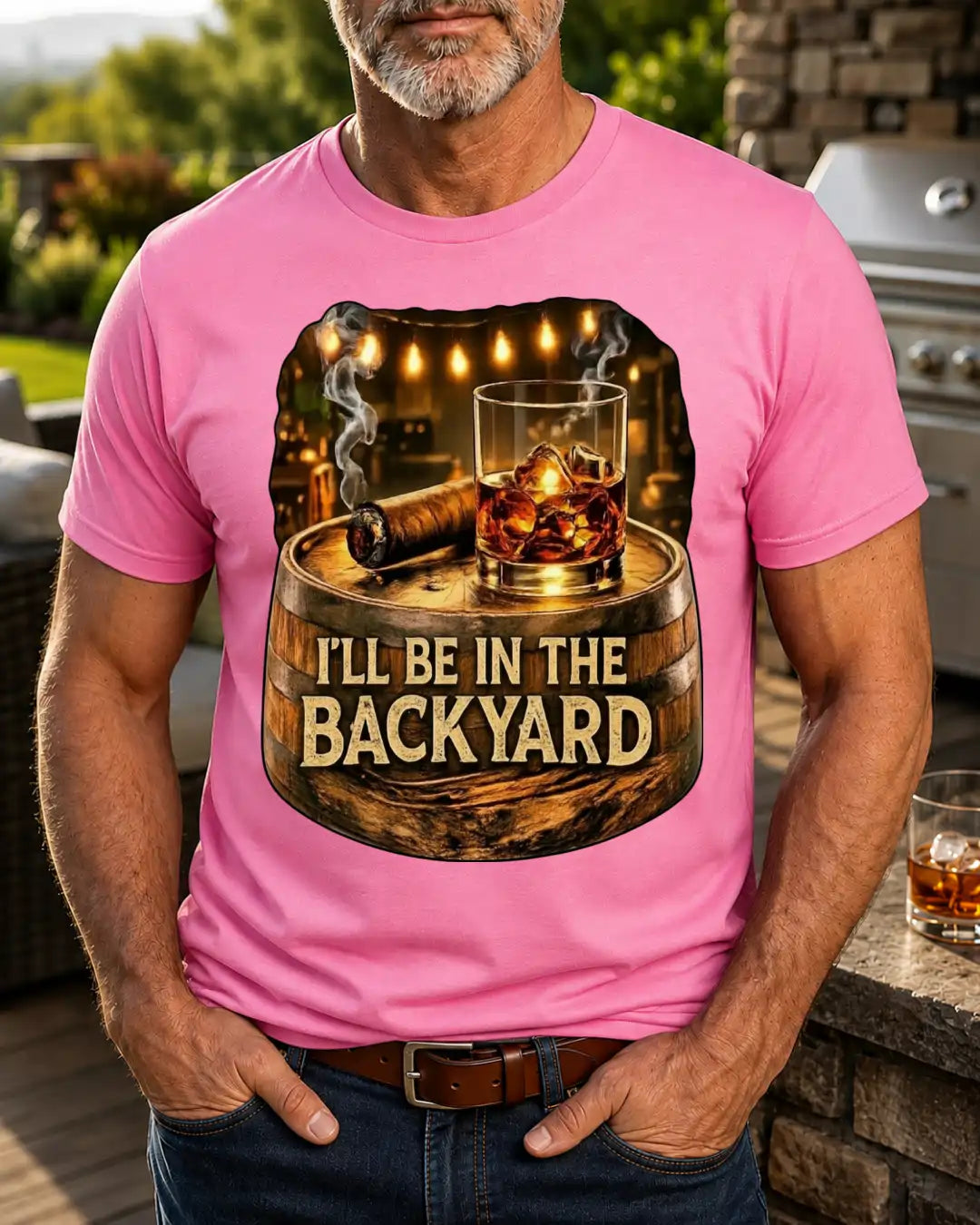 I'll be in The Backyard | Premium Bourbon Graphic T-shirt
