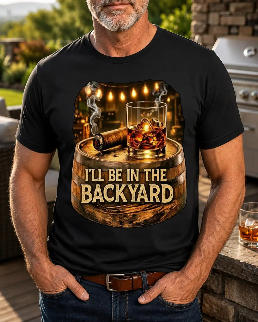 I'll be in The Backyard | Premium Bourbon Graphic T-shirt