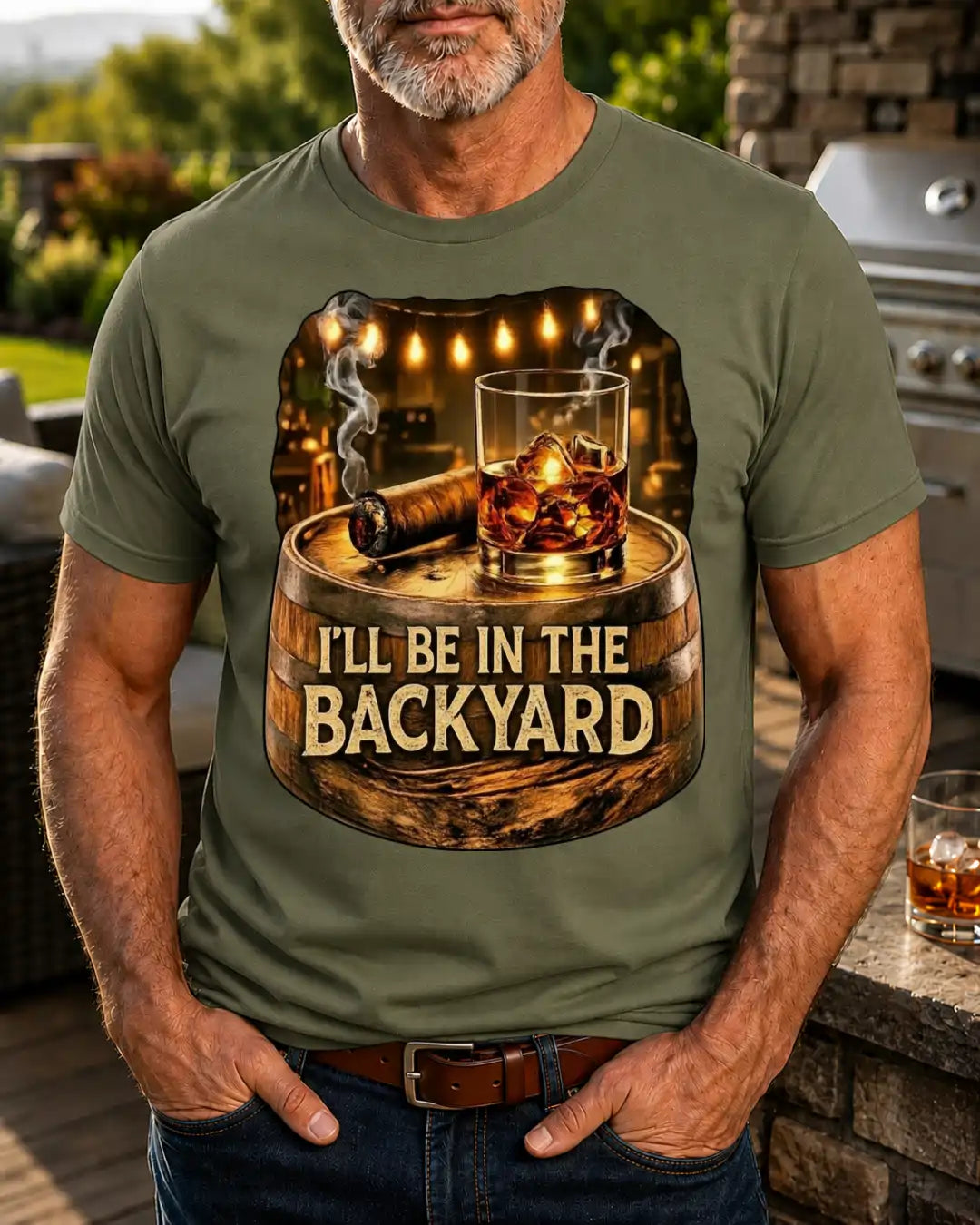 I'll be in The Backyard | Premium Bourbon Graphic T-shirt