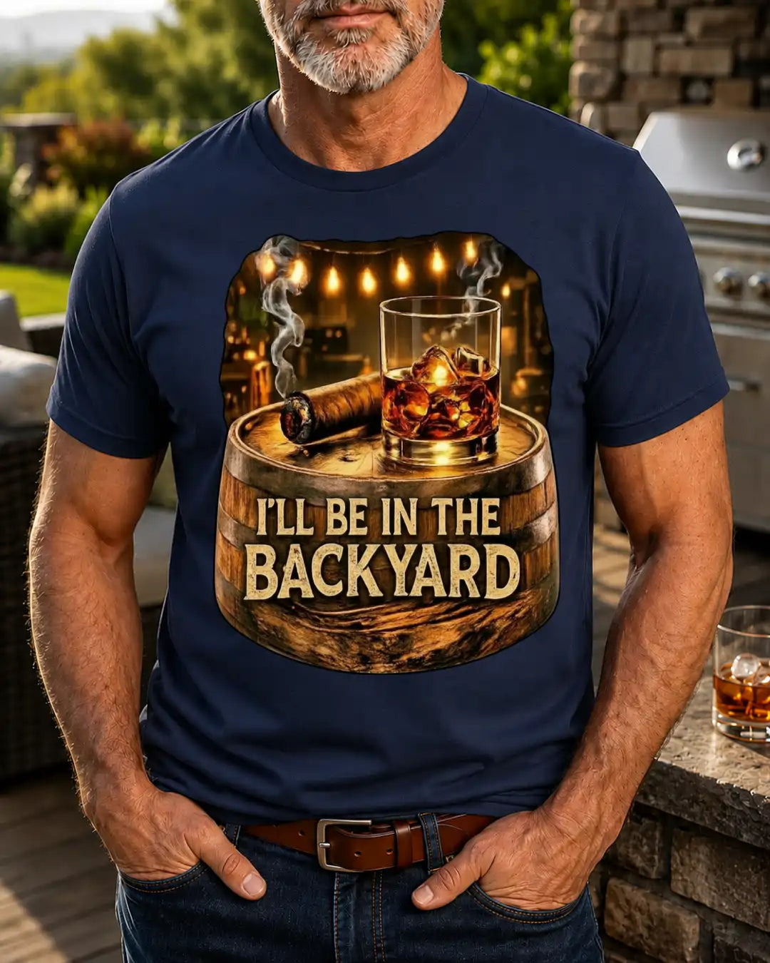 I'll be in The Backyard | Premium Bourbon Graphic T-shirt