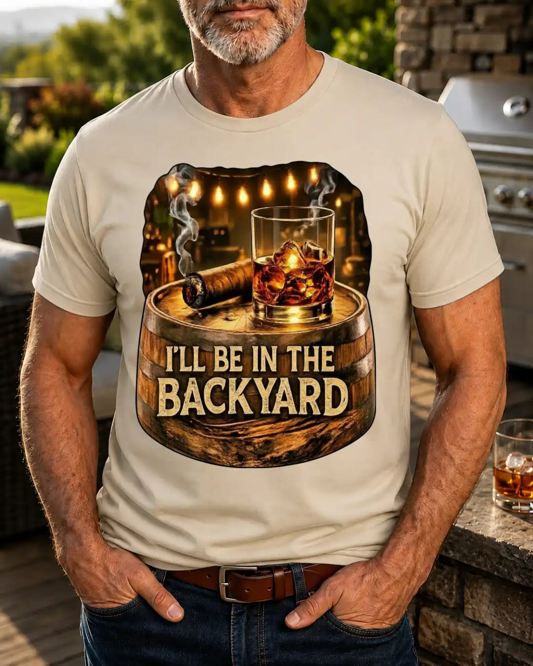 I'll be in The Backyard | Premium Bourbon Graphic T-shirt