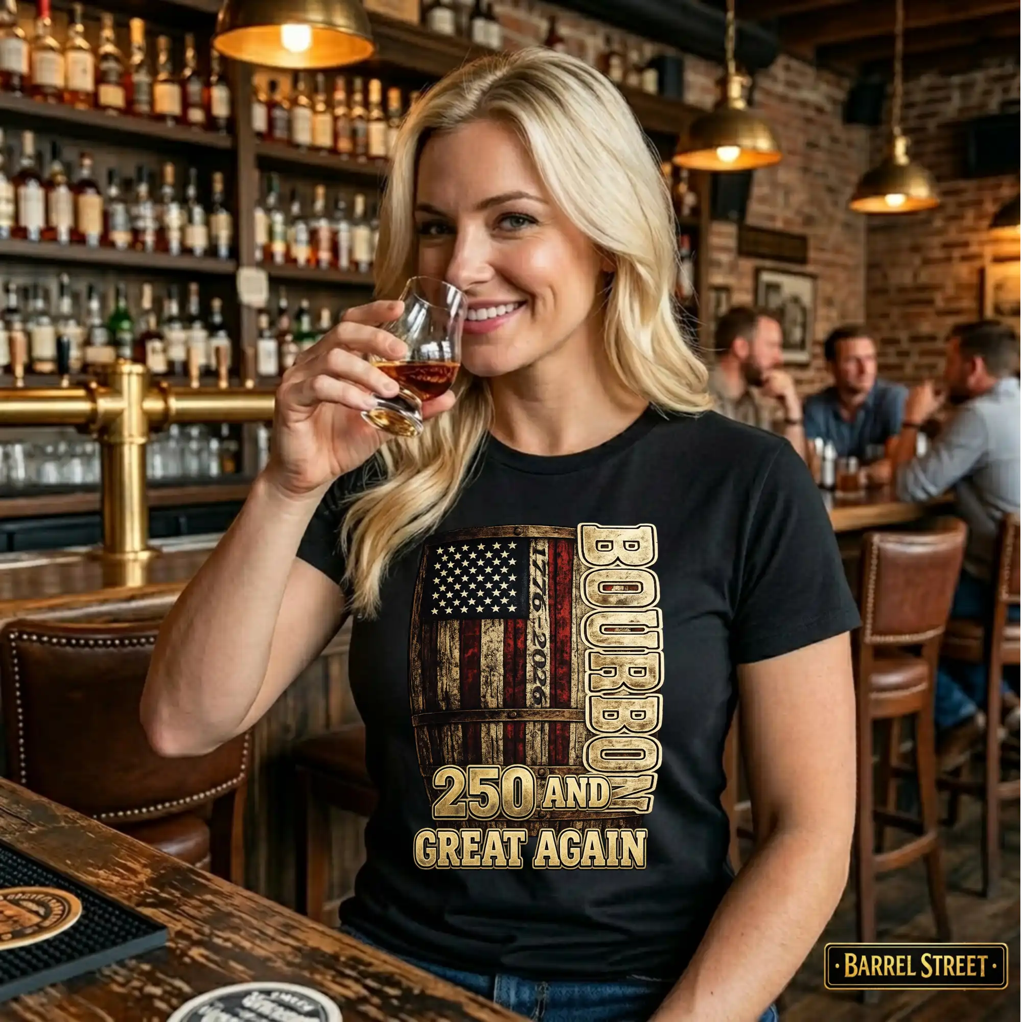 Distillery apparel American flag barrel tee - 250th Anniversary edition